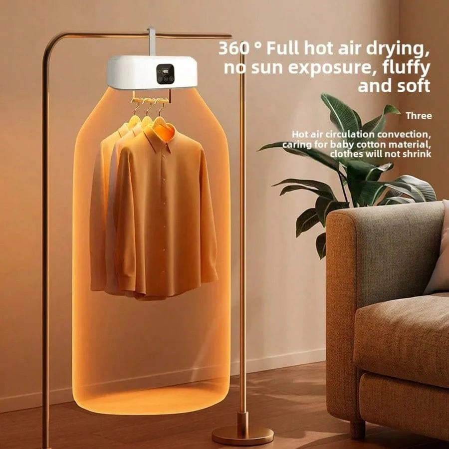 Foldable Clothes Dryer With Smart Touch Screen With Dry Bag, Quick Drying, Two-Speed Control, Timer Function, Quick & Easy Design For Apartments, Dorms & Rvs For Home & Dorm Use