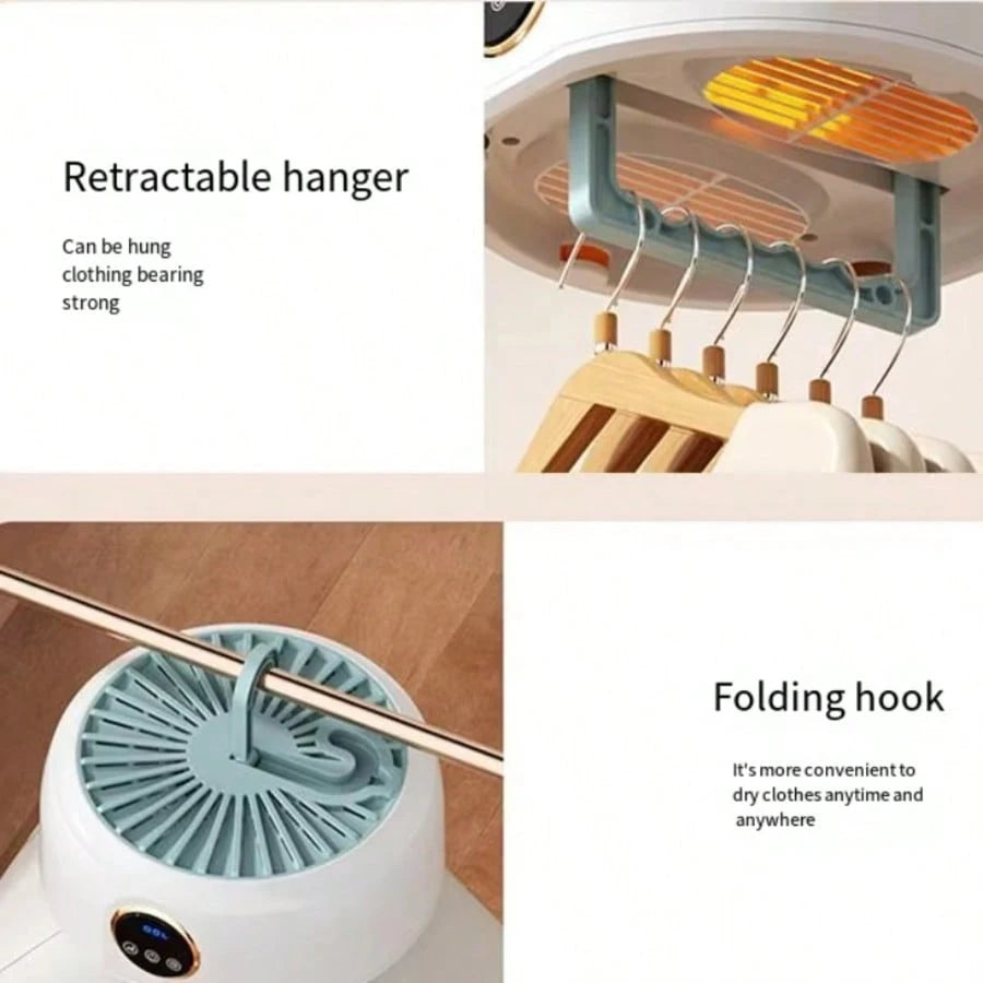 Foldable Clothes Dryer With Smart Touch Screen With Dry Bag, Quick Drying, Two-Speed Control, Timer Function, Quick & Easy Design For Apartments, Dorms & Rvs For Home & Dorm Use