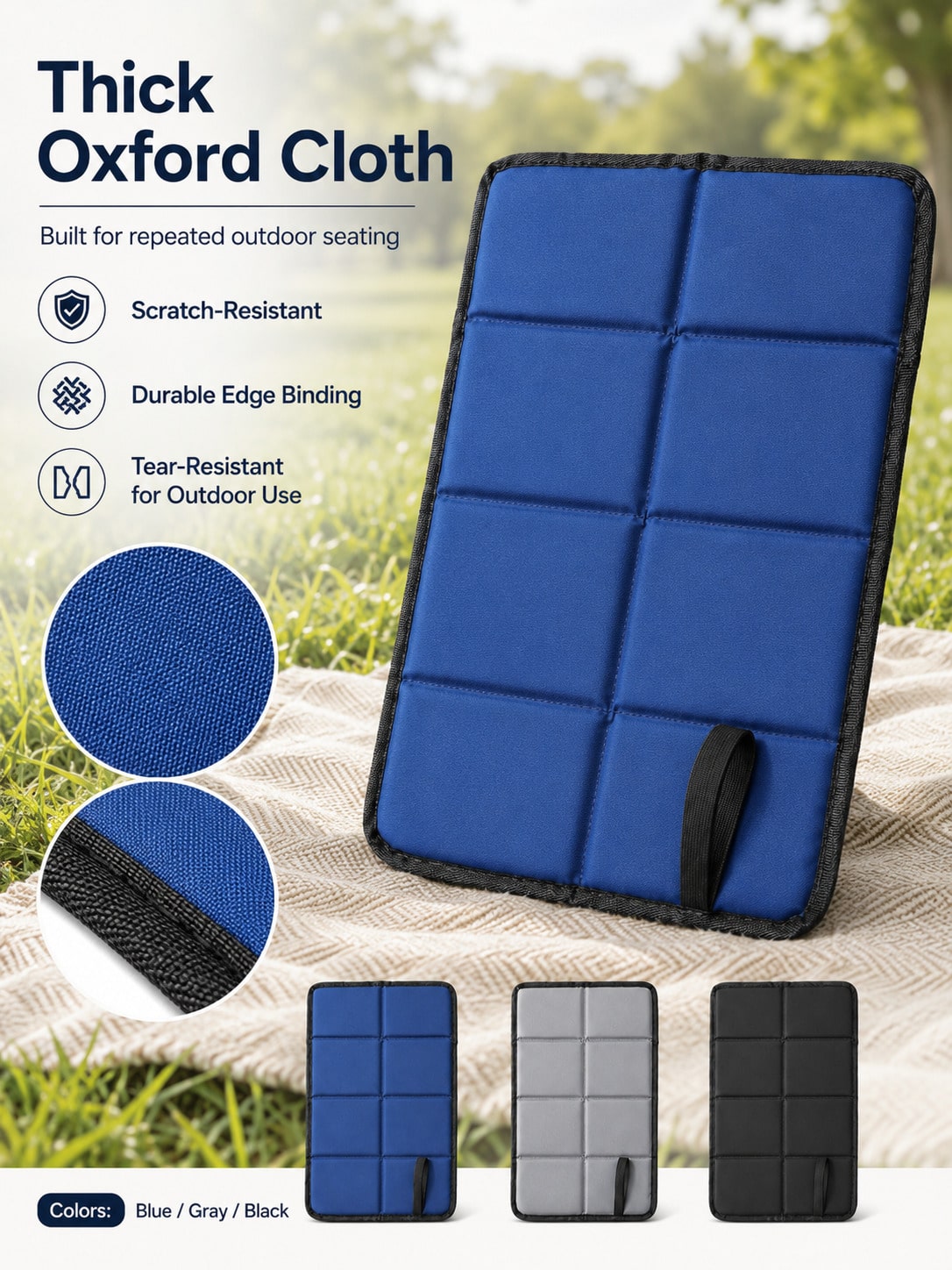 Foldable Seat Cushion, Waterproof And Easy To Clean, Silver Foil Backing, Keeps Dry, Thermal Insulation, Stylish And Portable, Ground Mat For Home, Picnic, Travel, Camping, Beach, Grass, Backyard, Out