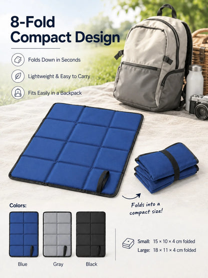 Foldable Seat Cushion, Waterproof And Easy To Clean, Silver Foil Backing, Keeps Dry, Thermal Insulation, Stylish And Portable, Ground Mat For Home, Picnic, Travel, Camping, Beach, Grass, Backyard, Out