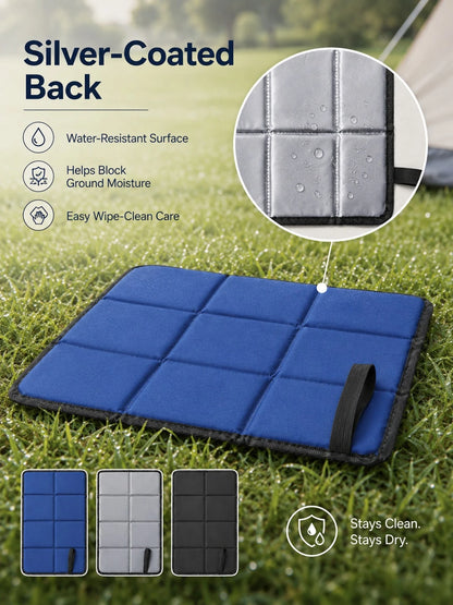 Foldable Seat Cushion, Waterproof And Easy To Clean, Silver Foil Backing, Keeps Dry, Thermal Insulation, Stylish And Portable, Ground Mat For Home, Picnic, Travel, Camping, Beach, Grass, Backyard, Out