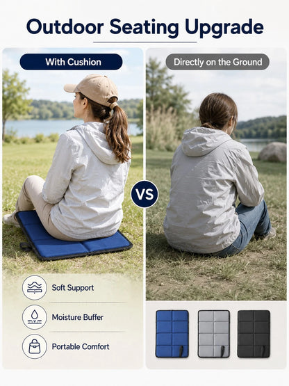 Foldable Seat Cushion, Waterproof And Easy To Clean, Silver Foil Backing, Keeps Dry, Thermal Insulation, Stylish And Portable, Ground Mat For Home, Picnic, Travel, Camping, Beach, Grass, Backyard, Out