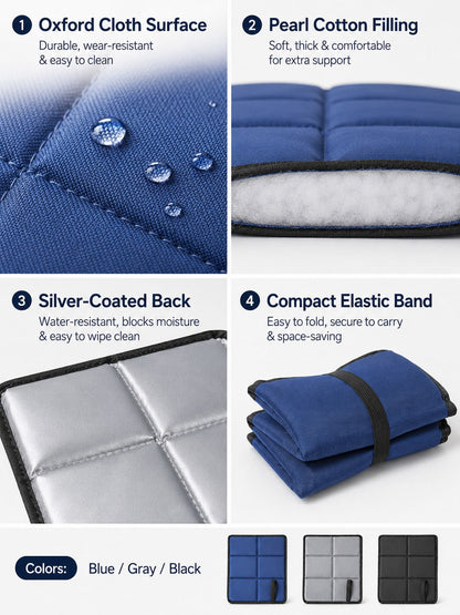 Foldable Seat Cushion, Waterproof And Easy To Clean, Silver Foil Backing, Keeps Dry, Thermal Insulation, Stylish And Portable, Ground Mat For Home, Picnic, Travel, Camping, Beach, Grass, Backyard, Out