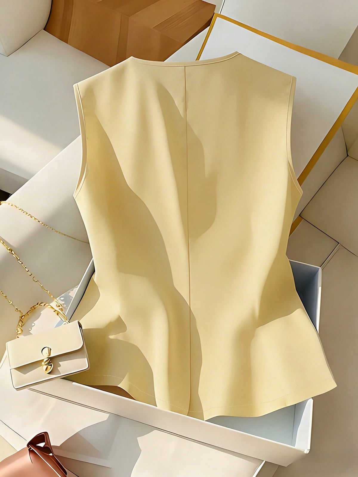 Franclia Elegant Navy Blue Summer Sleeveless Blouse,Chic & Office Top For Ladies,Holiday Holiday Sleeveless Top For Women,Suits For Ladies