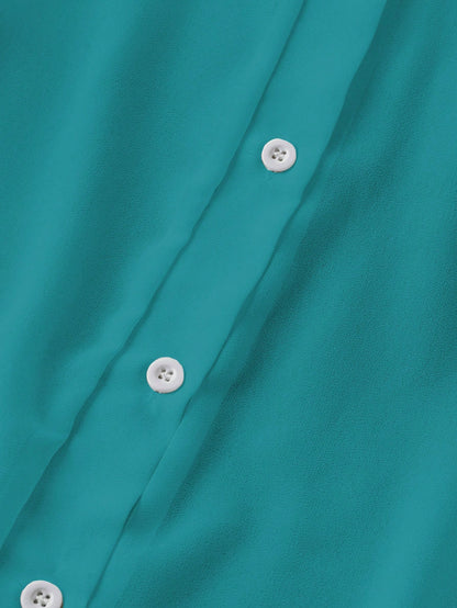 Franclia Turndown Collar Basic Transparent Solid Minimalist Shirt