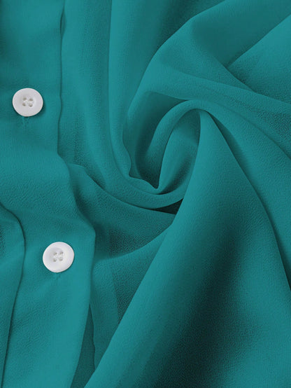 Franclia Turndown Collar Basic Transparent Solid Minimalist Shirt