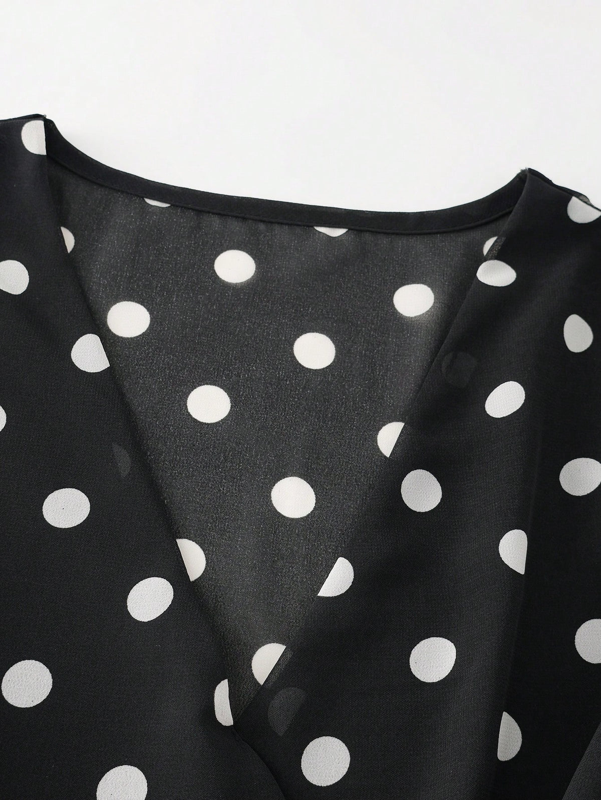 Franclia Women's French Polka Dot V-Neck High-End Mesh Elegant Sleeveless Blouse, Fashionable Tie Strap Flutter Sleeve Chiffon Camisole Top