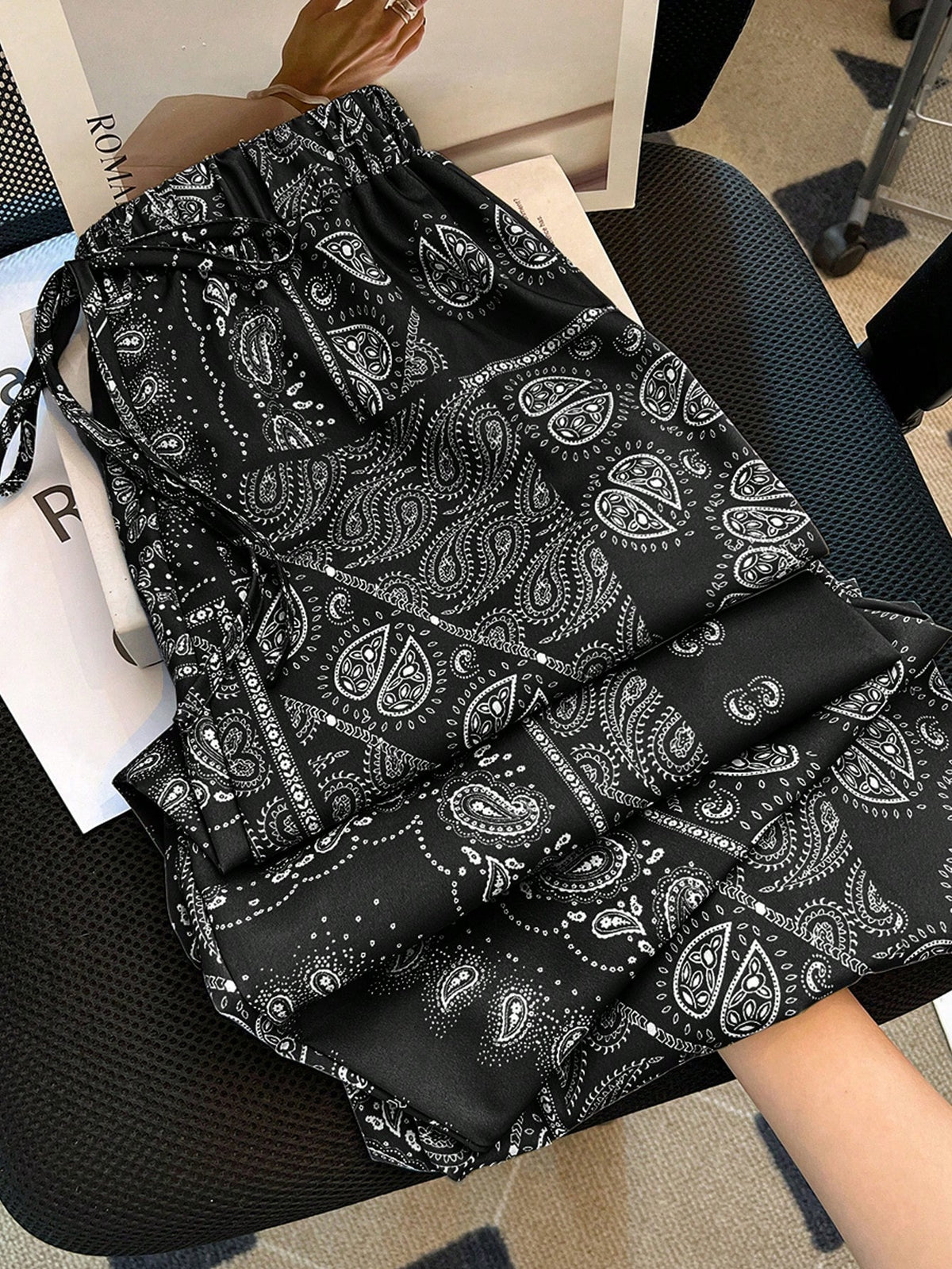 Franclia Women's Green Fashionable Vacation Print Pants, Spring/Summer Fall Cloth For Women