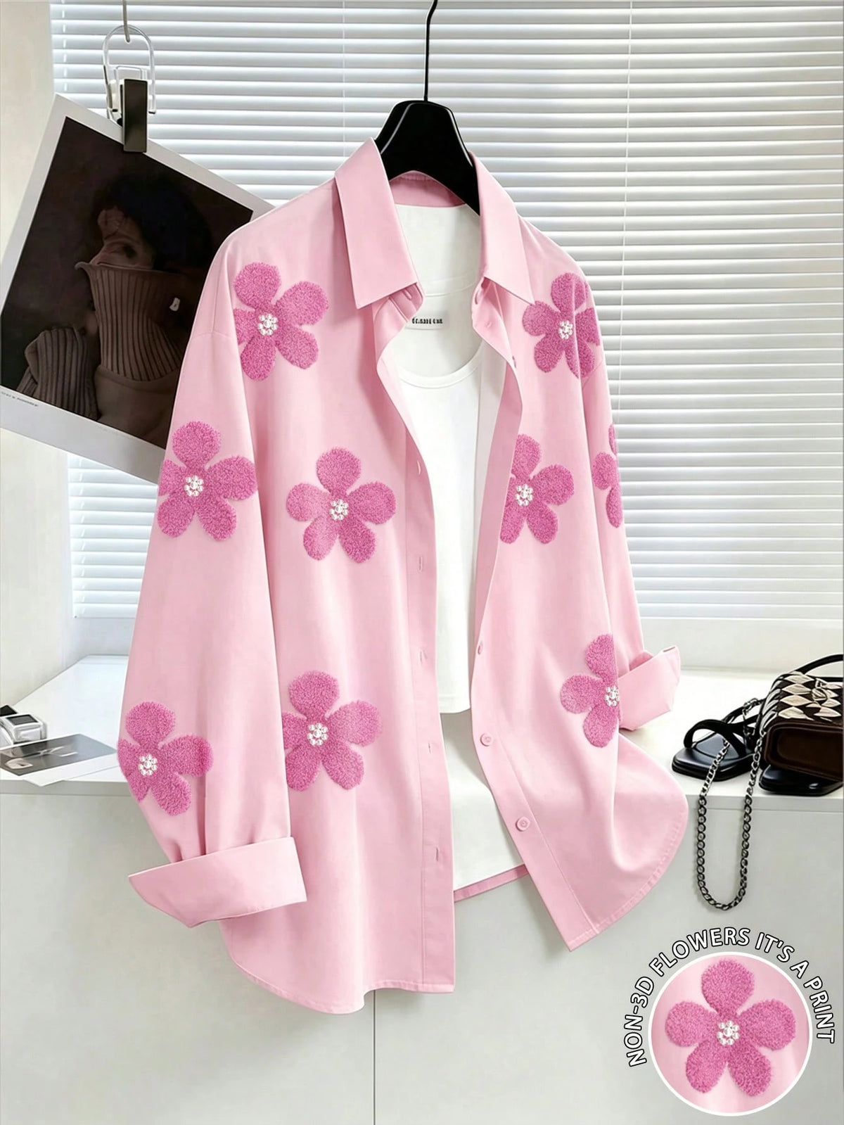 Franclia Women's Printed Floral Blouse, Niche Design Loose Casual Elegant Long Sleeve Sunscreen Jacket