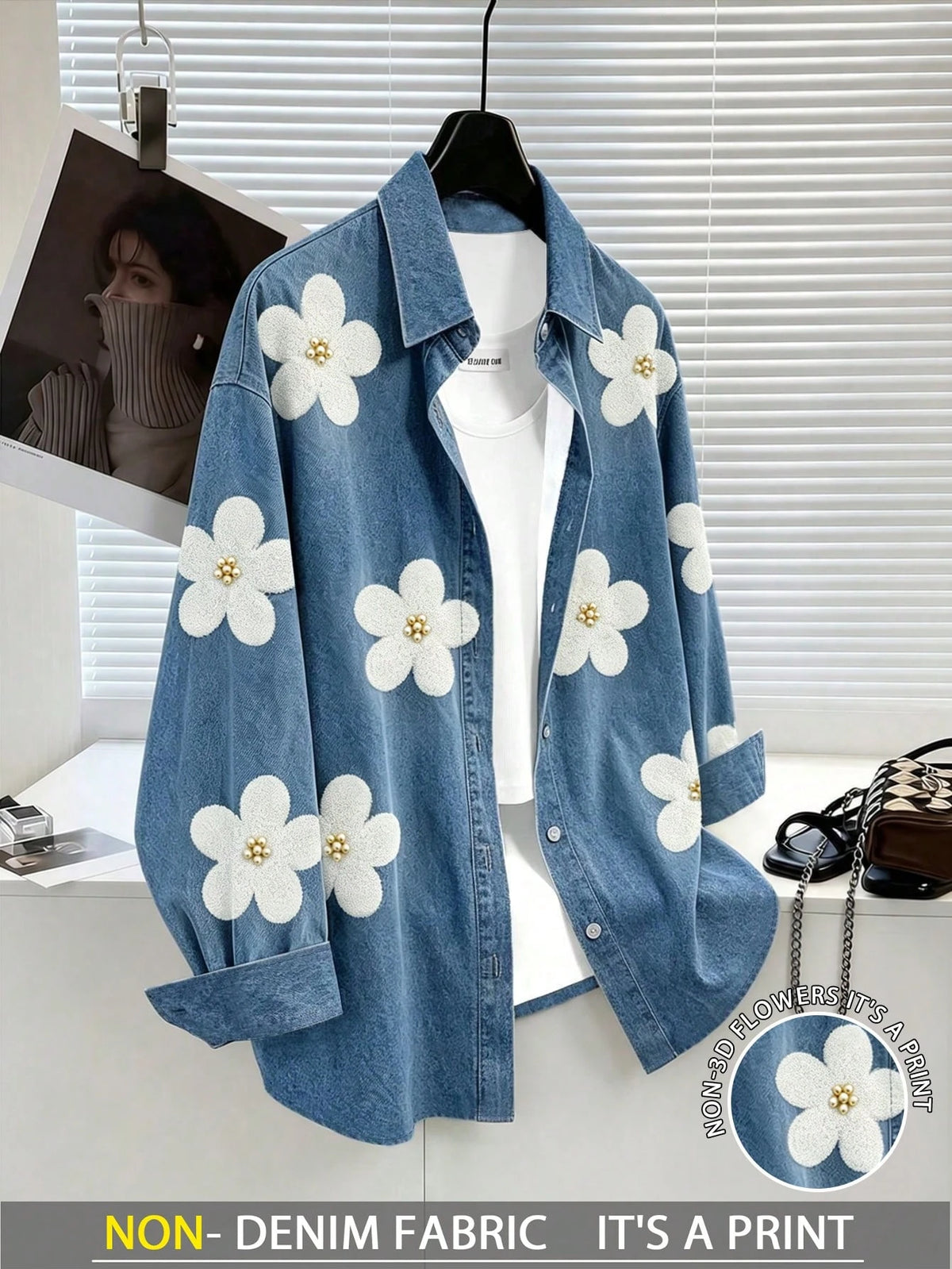 Franclia Women's Printed Floral Blouse, Niche Design Loose Casual Elegant Long Sleeve Sunscreen Jacket