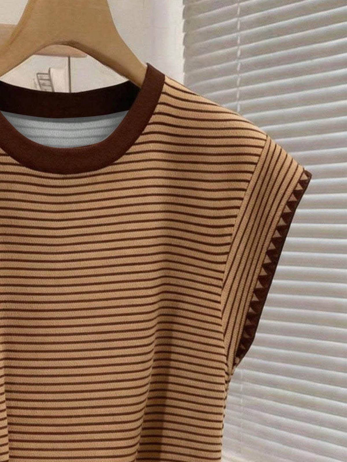 Franclia Women's Summer Casual Vacation Daily Commute Colorblock Striped Print Cap Sleeve T-Shirt