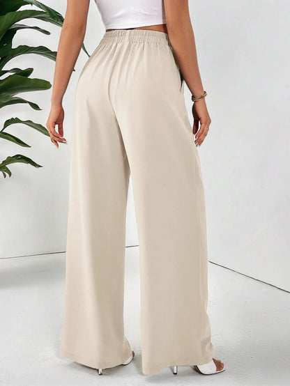 Frenchy Women's Solid Color Fold Pleat Elegant Commuter Basic Long Pants,Cargo Pants Winter Casual Spring