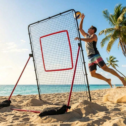 Gaderth 7X4 Ft Adjustable Volleyball Rebounder Net,Large Training Bounce Back Net For Bumping, Spiking & Setting – Sturdy, Multi-Angle Practice Equipment, Easy Setup & Foldable,Indoor & Outdoor Practi