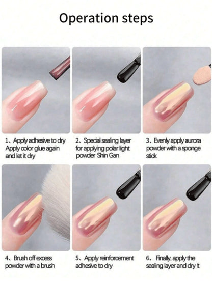 Get Glamorous With 1 Bottle 0.3g Manicure Holo Powder, Celestial Moonlight Theme Holographic/ Glitter Powder, Suitable For Spring & Summer Travel/Women & Girls/Home DIY Manicure Salon Use For Professi