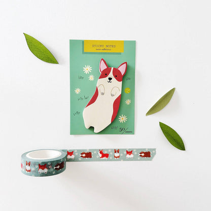Girl of All Work Die Cut Sticky Notes - Corgi