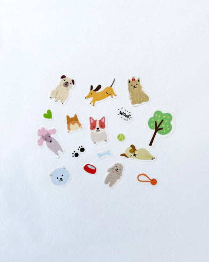 Girl of All Work Washi Stickers - Dogs Jumble