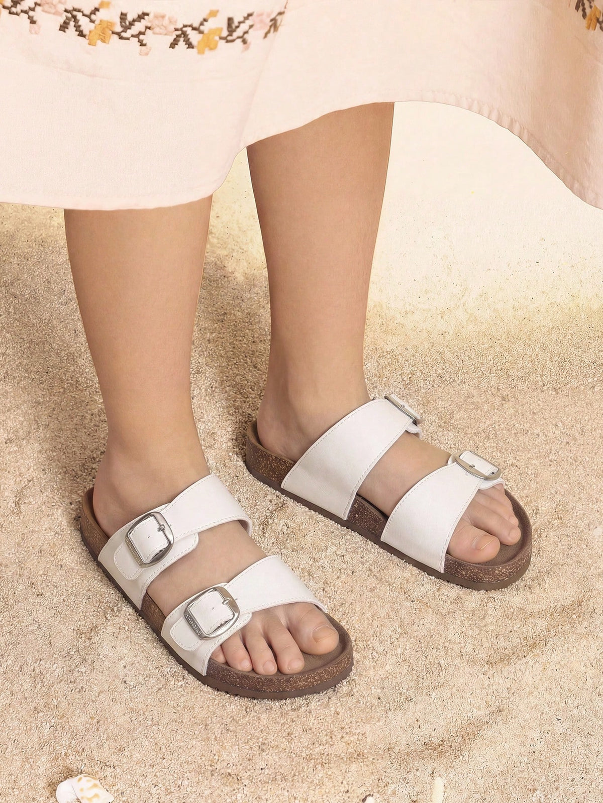 Girls Boys Slides For Kids Non-Slip With Adjustable Straps For Indoor & Outdoor Toddler Little Kid/Big Kid