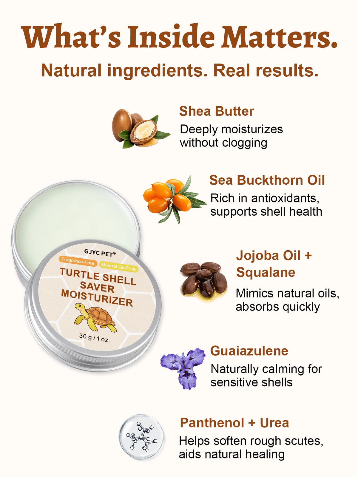 GJYC PET 1 Oz Turtle Shell Care Cream- Shell Care Conditioner, Moisturizer, Cleanser And Protective Wax