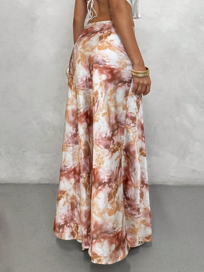 Glamine Elegant Versatile A-Line Skirt, Satin Floral Print Skirt, Summer Skirt, Fitted Fashionable Skirt