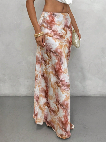 Glamine Elegant Versatile A-Line Skirt, Satin Floral Print Skirt, Summer Skirt, Fitted Fashionable Skirt