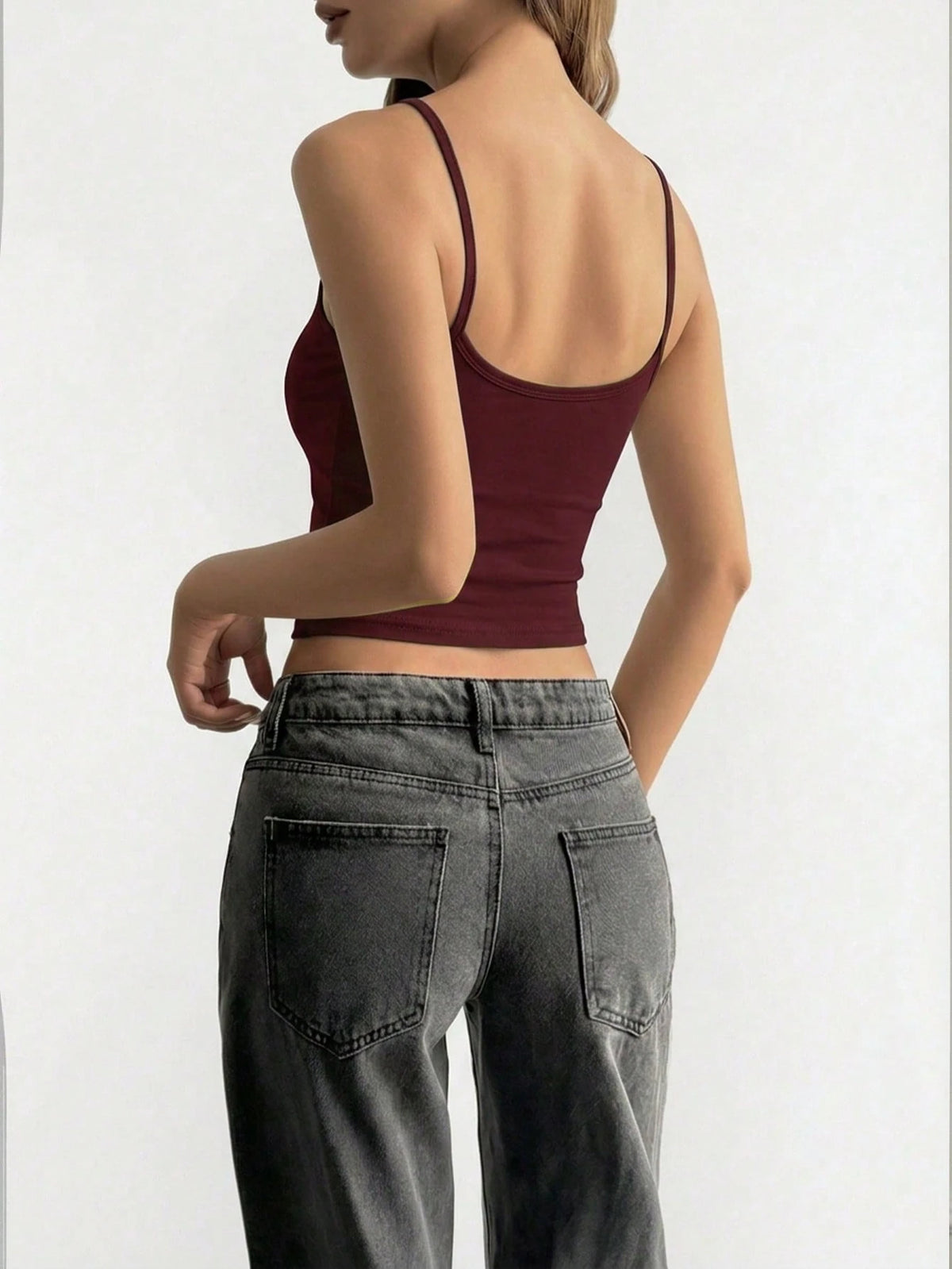 GLAMSKIN Women's Summer/Autumn Striped Lingerie Style Slim Fit Camisole, Solid Color Y2K Casual Basic Cropped Tank Top, Back To School Daily Streetwear And Beach Vacation