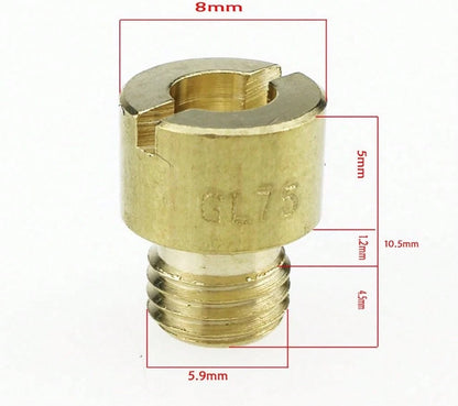 Glixal Jog 50cc 72cc 1PE40QMB Scooter Carburetor VM11_22 Pit Bike ATV Dirt Bike Main Jet #70#75#80#85#90#95#100#105#110#115 (10 Pcs Set, M6 X 075)