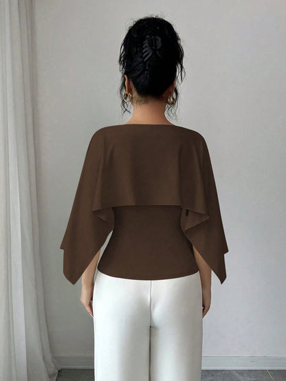 GlowEve New Arrival Women's Sleeveless Shawl Collar Elastic Knit Top, Elegant Everyday Versatile Fitted Slim Fit T-Shirt