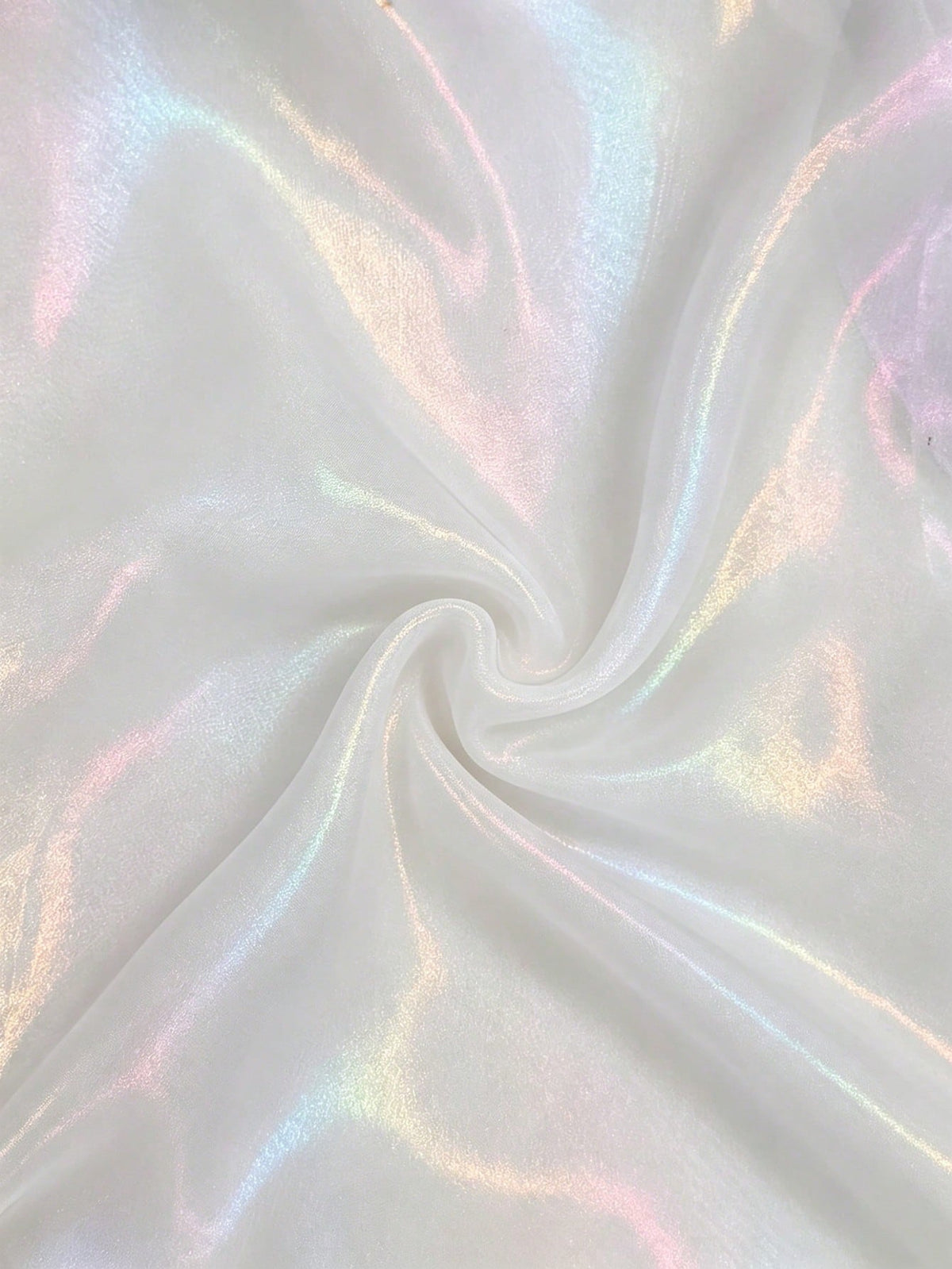 GlowEve Premium Iridescent Sheer Chiffon Tie-Up Vacation Casual Sparkly Tropical Women's Shirt Night Out Vacation White Summer