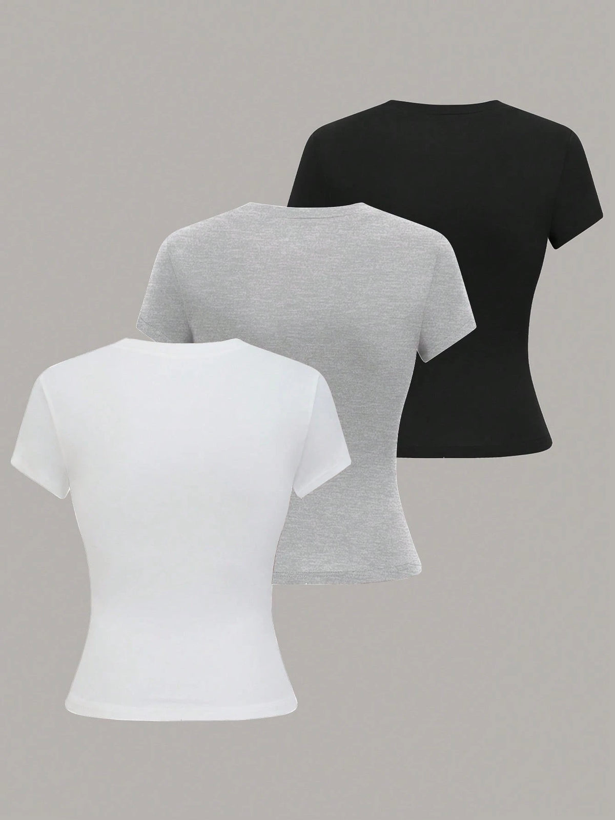 GlowEve 's Women's Summer Casual Crew Neck Short Sleeve T-Shirt Tops,Solid Color Black And White Basics Everyday For Work Office, Party
