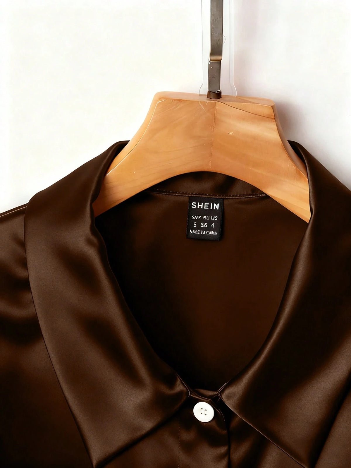 GlowEve Solid Color Front Button Satin + Waist Ruched Cinched Waist Shirt