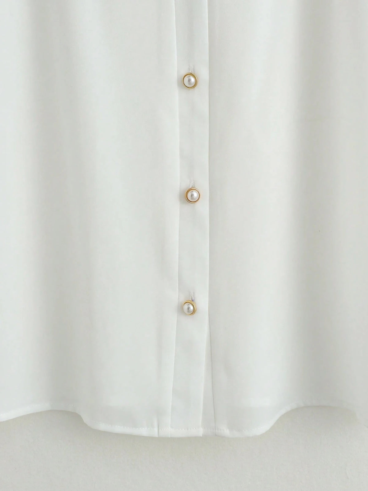 GlowEve Women's Elegant White Chiffon Blouse,Short Sleeve Button-Down V Neck Shirt For Summer Work,Office,Casual & Vacation Wear,Solid Sheer Shoulder Top