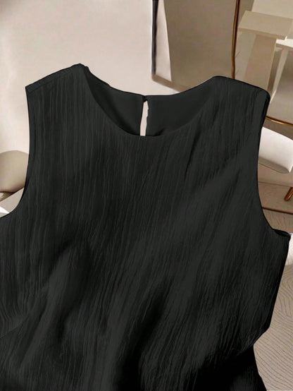 GlowEve Women's Solid Color Round Neck Casual Loose Fit Tank Top