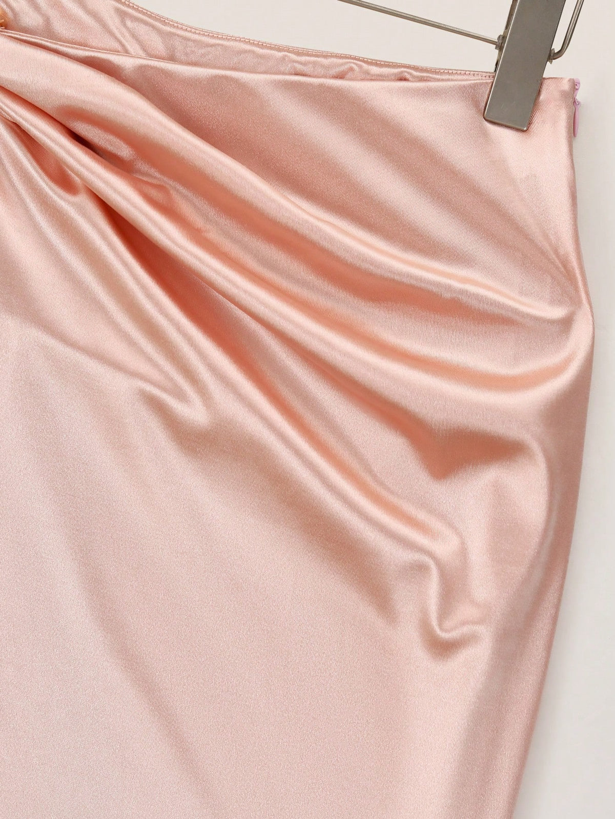 GlowEve Women Summer Dusty Pink Smooth Satin Fitted Pencil Skirt,Metal Waist Buckle Decor,Winter Elegant Party Bodycon Skirt,Business Office Attire,Urban