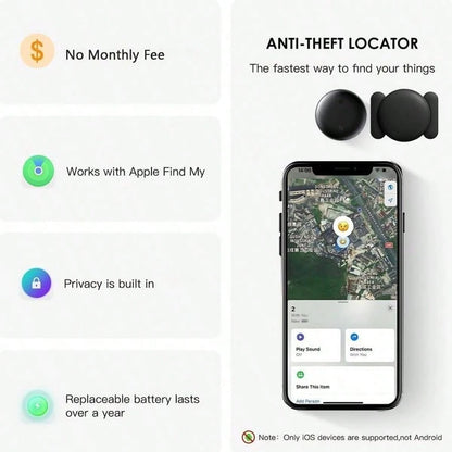 GPS Tracker For Car,Mini Trackers Device With Weatherproof-No Monthly Fee-Best Hidden GPS Trackers,Anti-Lost Device,Works With Apple Find My Gift