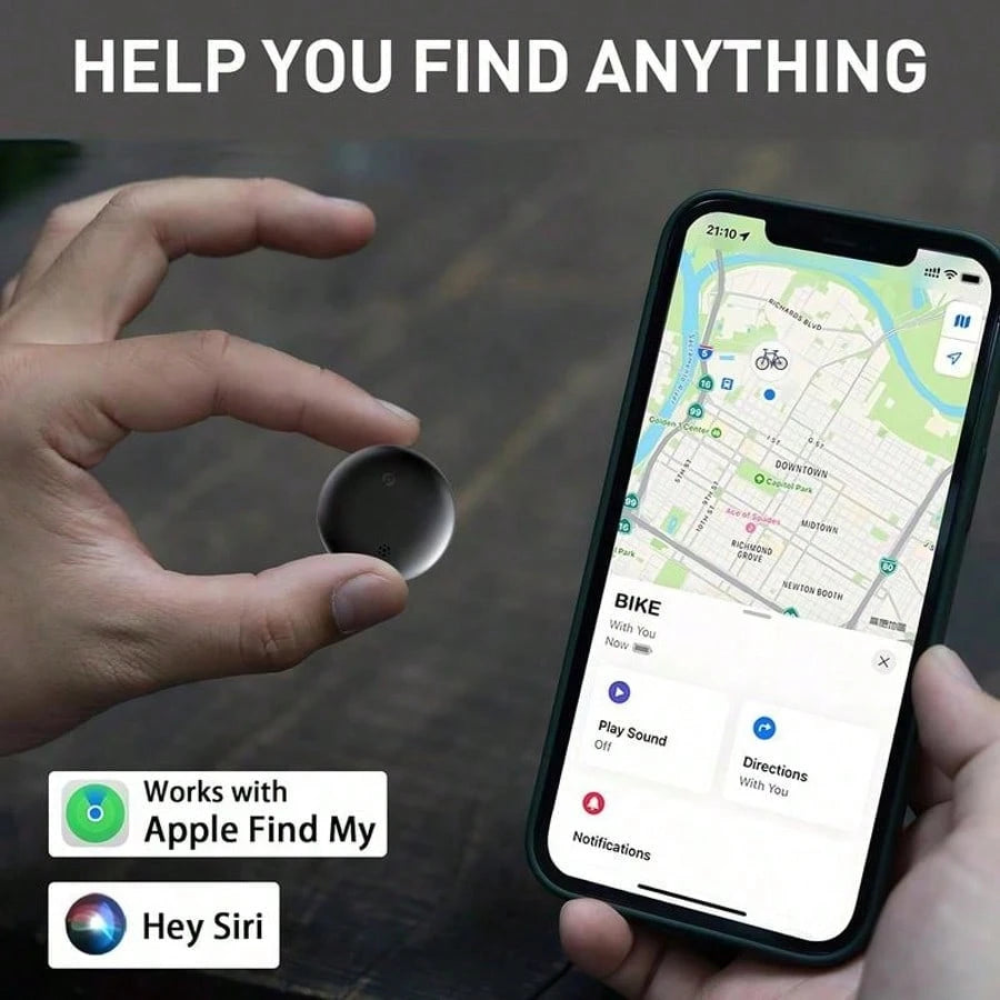 GPS Tracker For Car,Mini Trackers Device With Weatherproof-No Monthly Fee-Best Hidden GPS Trackers,Anti-Lost Device,Works With Apple Find My Gift
