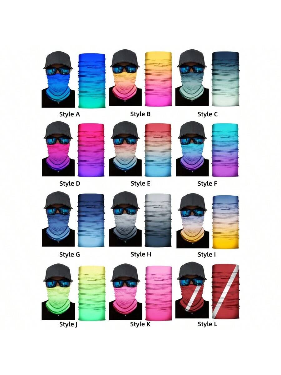Gradient Color UV Protection Face Mask & Neck Gaiter, Made Of Polyester, Suitable For Cycling, Fishing, Hiking, Camping To Protect Face And Neck, Also Suitable For Motorcycling And Skiing, This Year's