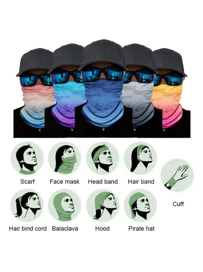 Gradient Color UV Protection Face Mask & Neck Gaiter, Made Of Polyester, Suitable For Cycling, Fishing, Hiking, Camping To Protect Face And Neck, Also Suitable For Motorcycling And Skiing, This Year's