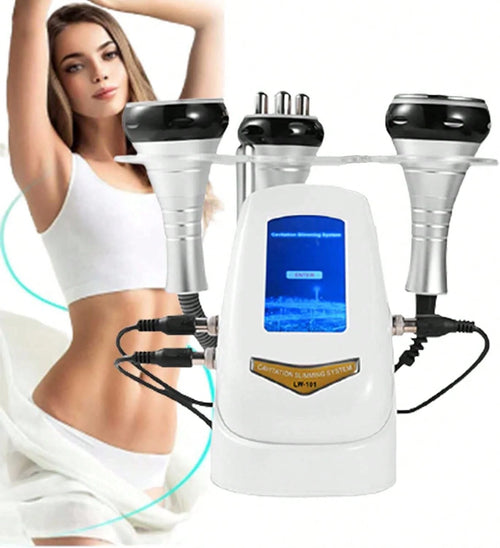 HanTai Spa RF Radiofrequency Medical Multifunctional Device, 3 In 1 RF Radio Frequency 40K Cavitation Body Slimming, Mini Vaceum Cavitation Machine For Skin Care Body Fat Removal
