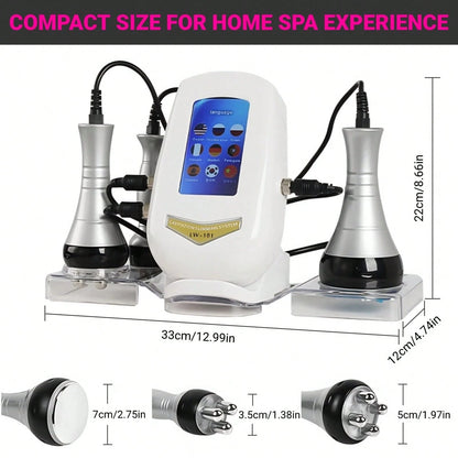 HanTai Spa RF Radiofrequency Medical Multifunctional Device, 3 In 1 RF Radio Frequency 40K Cavitation Body Slimming, Mini Vaceum Cavitation Machine For Skin Care Body Fat Removal
