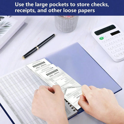 HAUTOCO Accounting Ledger Book A5 Horizontal Ledger Books For Small Business Bookkeeping Expense Tracker Notebook For Home Budget Tracking Personal Finance Log Journal 8.3 X 6.2'', Navy Blue
