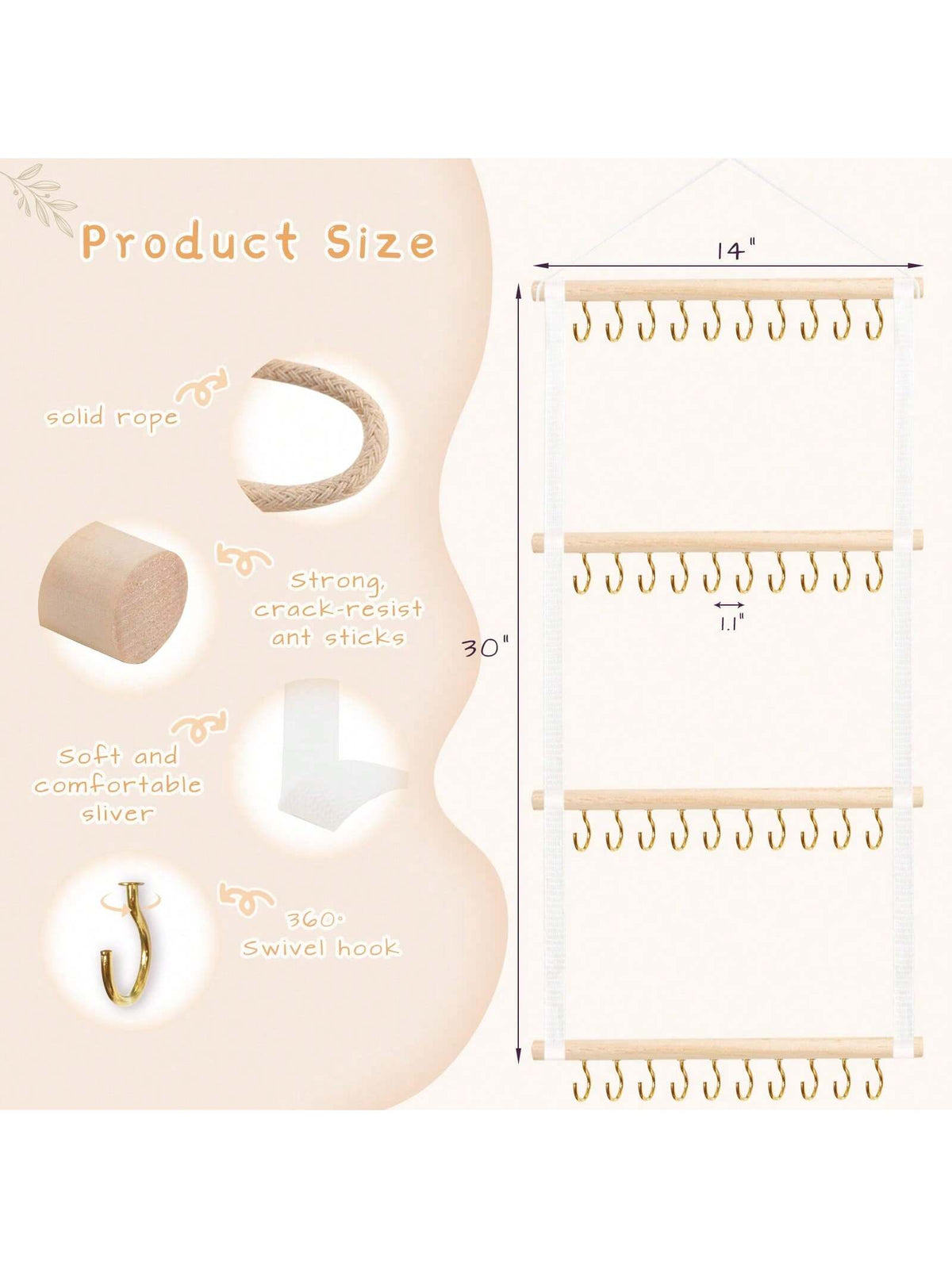 Headband Holder For Girls Baby Headband Organizer Head Bands Hair Accessories Display Organizer Wall Hanging Decor For Nursery Toddler Girl Room