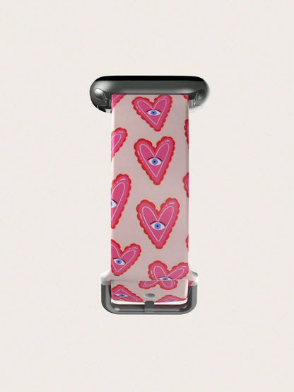 Heart Eyes Silicone Watch Band Compatible With Apple Watch 38mm 40mm 41mm 42mm 44mm 45mm 49mm, Fits Apple Watch Series Ultra/SE/8/7/6/5/4/3/2/1, Unisex Fashion Accessory