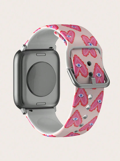 Heart Eyes Silicone Watch Band Compatible With Apple Watch 38mm 40mm 41mm 42mm 44mm 45mm 49mm, Fits Apple Watch Series Ultra/SE/8/7/6/5/4/3/2/1, Unisex Fashion Accessory