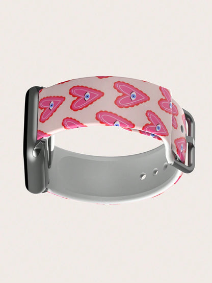 Heart Eyes Silicone Watch Band Compatible With Apple Watch 38mm 40mm 41mm 42mm 44mm 45mm 49mm, Fits Apple Watch Series Ultra/SE/8/7/6/5/4/3/2/1, Unisex Fashion Accessory