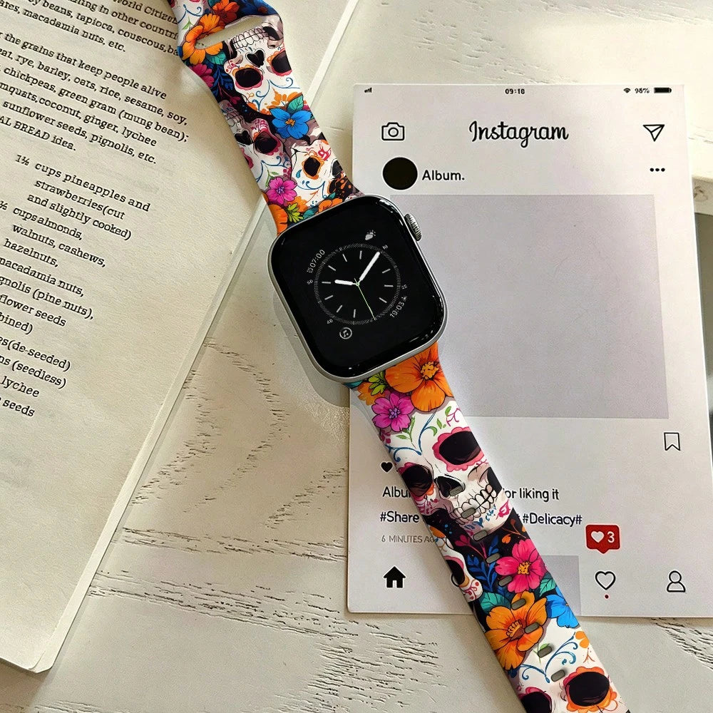 Heart Eyes Silicone Watch Band Compatible With Apple Watch 38mm 40mm 41mm 42mm 44mm 45mm 49mm, Fits Apple Watch Series Ultra/SE/8/7/6/5/4/3/2/1, Unisex Fashion Accessory
