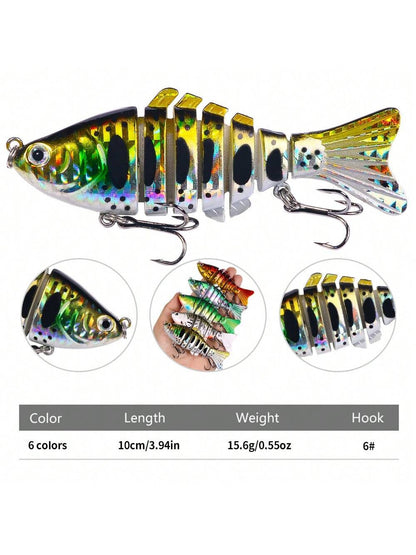 HENGJIA 1pc/2pcs 10cm 15.6g/23g Jointed Lure Minnow 7-Section Artificial Hard Bait Crankbait For Bass And Pike Fishing