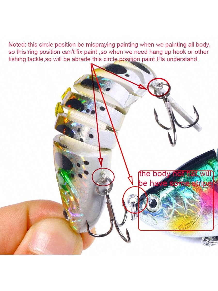HENGJIA 1pc/2pcs 10cm 15.6g/23g Jointed Lure Minnow 7-Section Artificial Hard Bait Crankbait For Bass And Pike Fishing