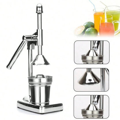 Home Basics Stainless Steel Manual Juicer, Stainless Steel Lemon Squeezer For Bar Kitchen, Heavy Duty Countertop Lime Citrus Crush Machine For Fresh Lemonade Orange Juice, Stable Structure, Fast And E