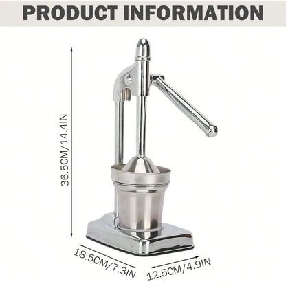 Home Basics Stainless Steel Manual Juicer, Stainless Steel Lemon Squeezer For Bar Kitchen, Heavy Duty Countertop Lime Citrus Crush Machine For Fresh Lemonade Orange Juice, Stable Structure, Fast And E