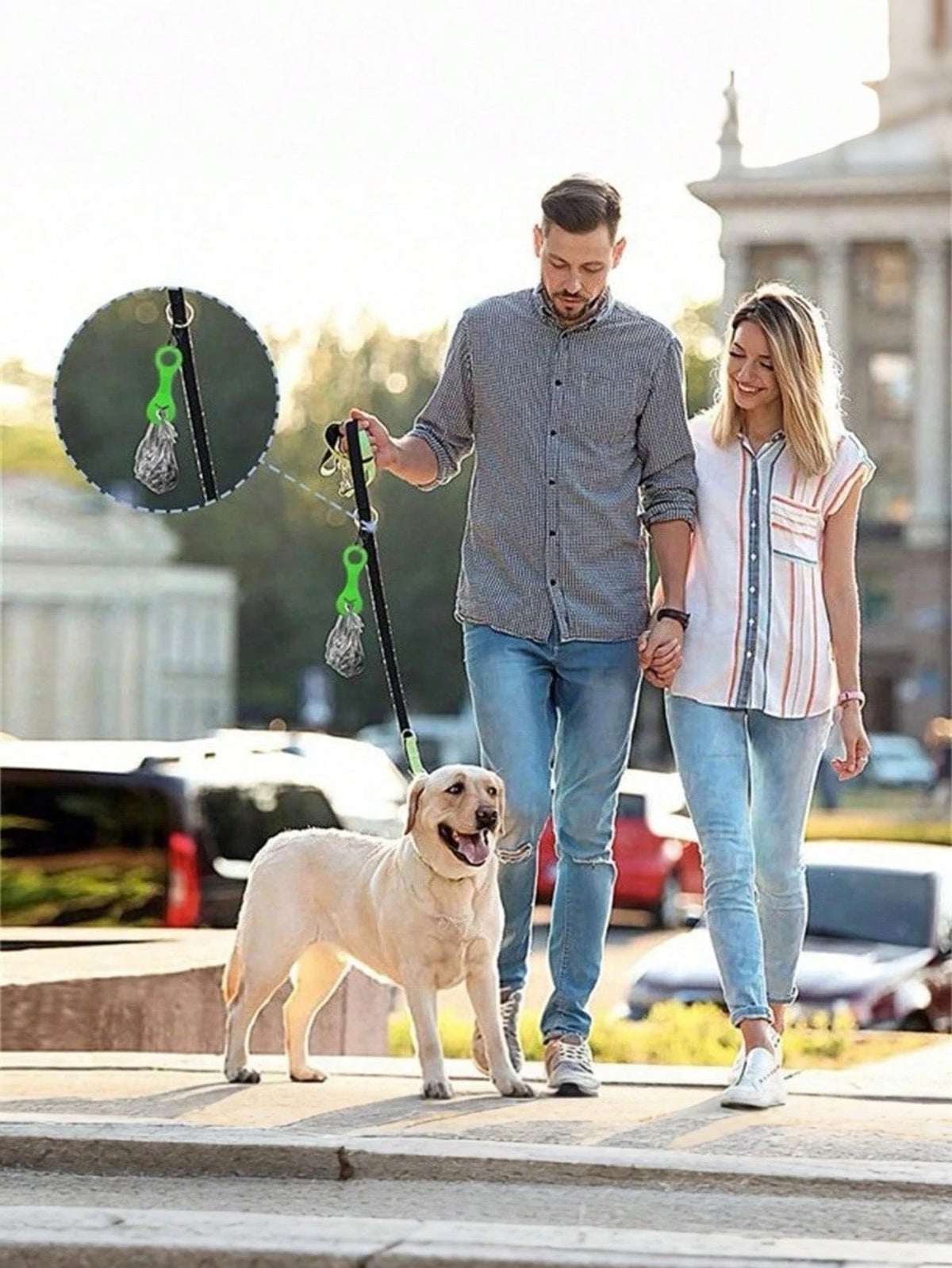 Hot-Selling Pet Waste Poop Bag Holder With Handle, In-Stock Dog Poop Bag Dispenser, Hands-Free Clip, Leash, Waste Bag Bracket